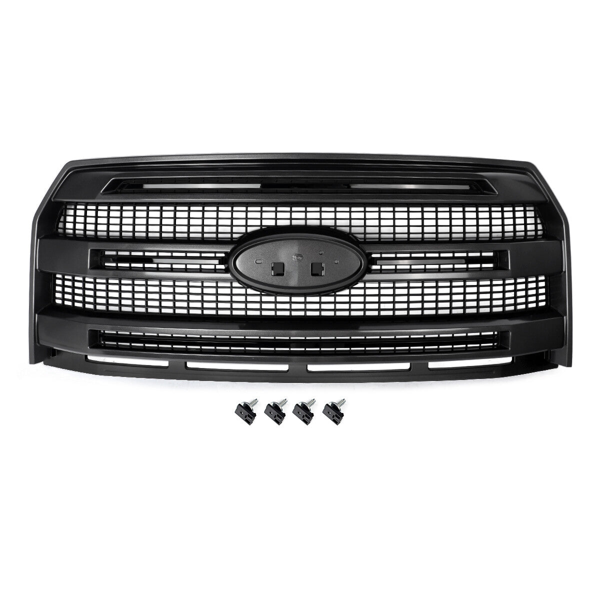 Matte Black Front Bumper Grille W/O Camera Hole For 2015-2017 Ford F-150 F150
