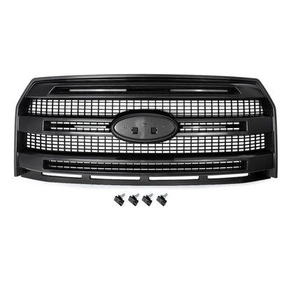 Matte Black Front Bumper Grille W/O Camera Hole For 2015-2017 Ford F-150 F150