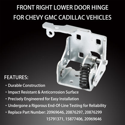 Lower Door Hinge Front Right Passenger Side for 07-14 Chevy Silverado GMC Sierra