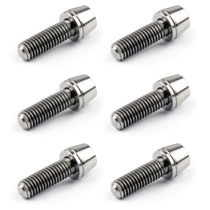 M5x16mm Titanium Ti Bolts Allex Hex Bike Stem Tapered Head Screw + Washer 6pcs T