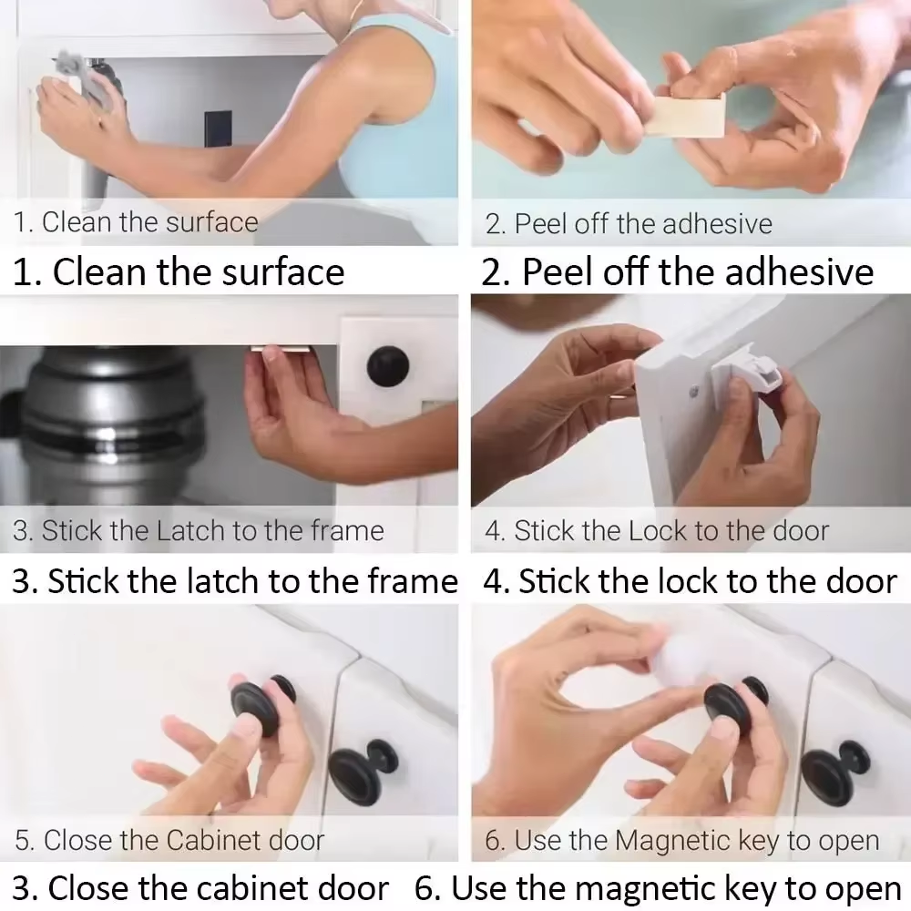 Baby Child Safety Magnetic Cabinet and Drawer Locks for Proofing Kitchen 12 Pack