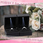 2Pcs Diamond Ring Box Jewelry Case LED Lighted Wedding Proposal Engagement Gift