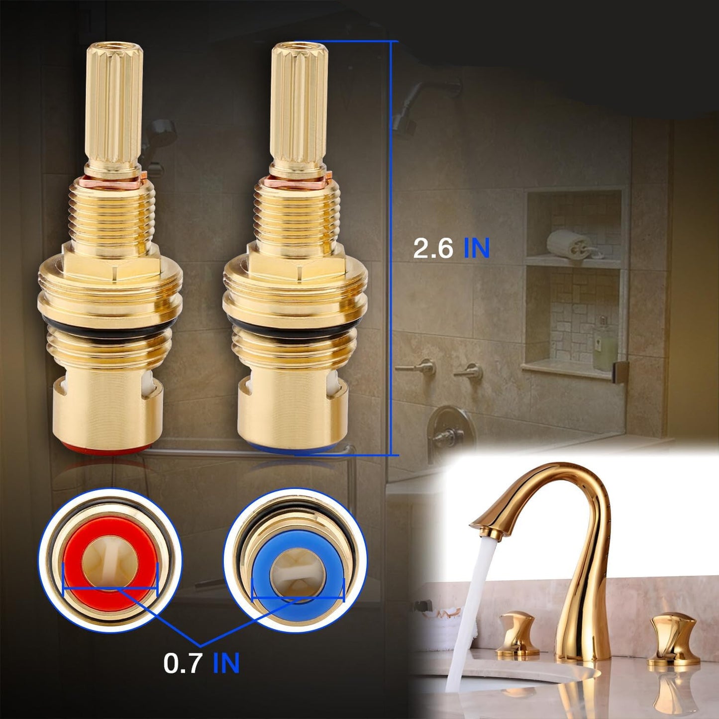 Brass 1-001 1-002 Ceramic Valve Cartridge Set For Ceramic Cold Hot Cartridges