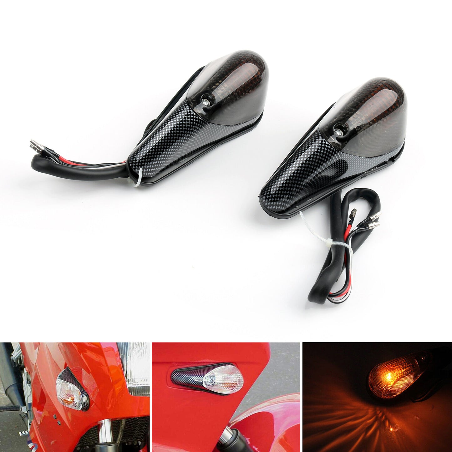 Smoke Front Turn Signals Fit 1988-2007 Kawasaki Ninja EX 250  2001 2002 2003