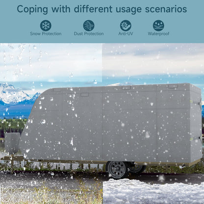 5-Layer Camper RV Cover 27'-30' Travel Trailer Windproof w/ Repair Patches