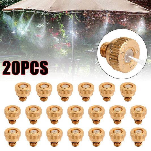 20X Brass Misting Nozzles Water Mister Sprinkle For Cooling System 0.024" 10/24