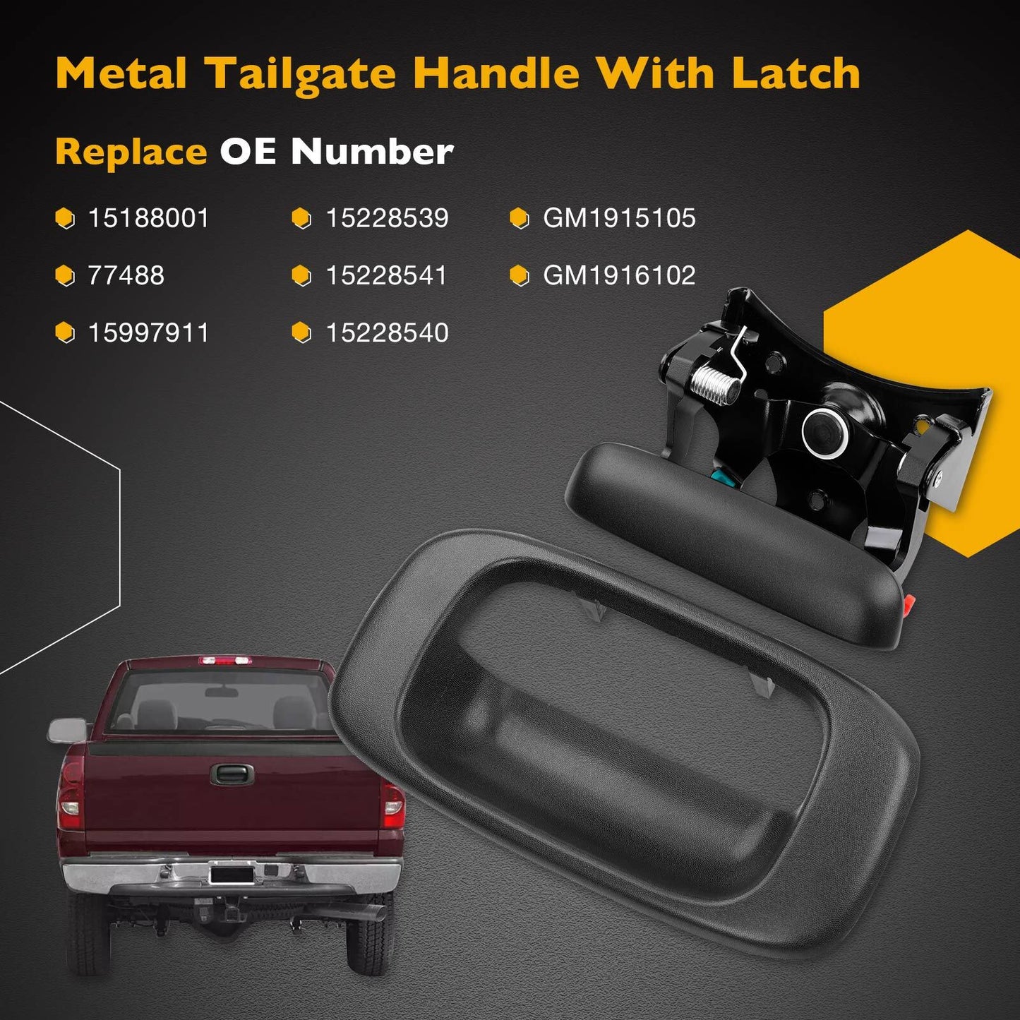 Metal Tailgate Handle Latch For 99-07 Chevy Silverado GMC Sierra 1500 2500 3500