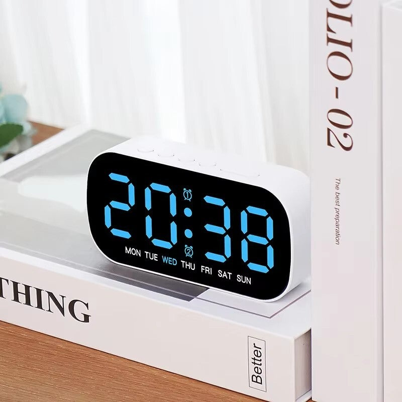 Electric Digital Alarm Clock LED Large Display Battery Backup Snooze Dual Alarm