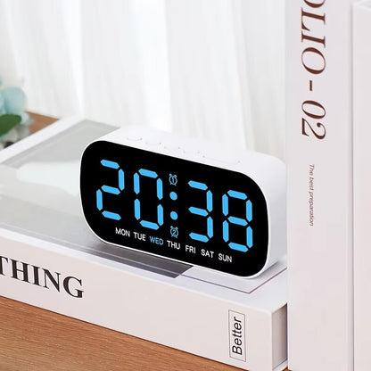 Electric Digital Alarm Clock LED Large Display Battery Backup Snooze Dual Alarm