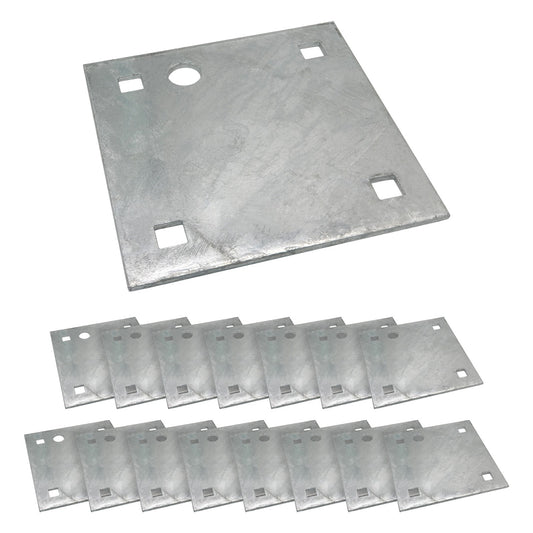 Solid Spare Stationary & Floating Dock Backer Plates 5"x5" Heavy-Duty Galvanized Steel (16)
