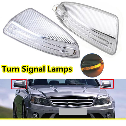 Pair Door Mirror Turn Signal Light Fits Mercedes Benz C250 C300 C350 C63 2008-14