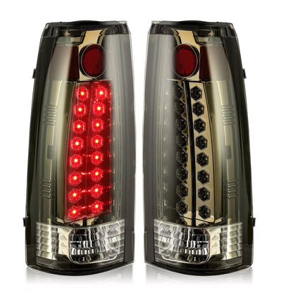 Solid Spare DOT Fits 88-98 Chevy GMC C/K 1500-3500 Yukon Silverado Smoke LED Tail Lights