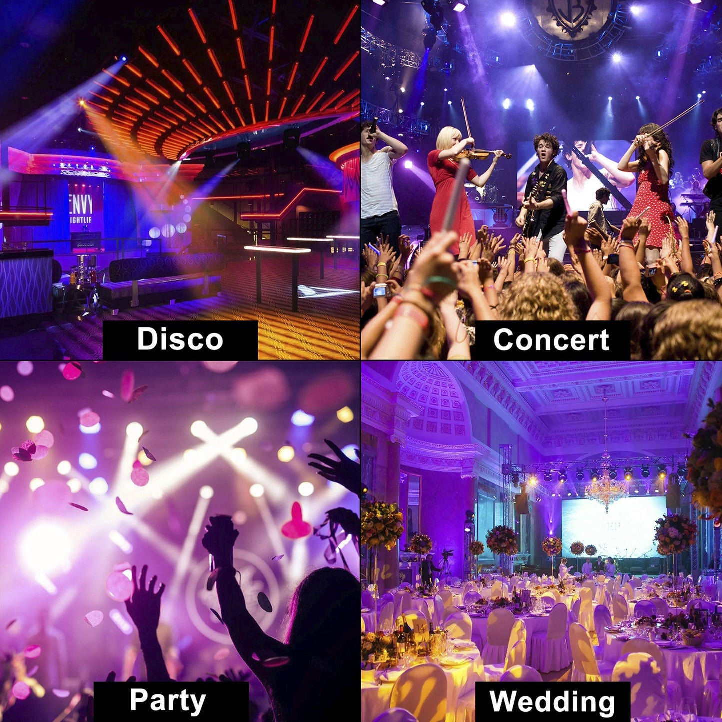200W Moving Head 12 LED Rotating Beam Stage Light RGBW DJ Disco Party DMX US
