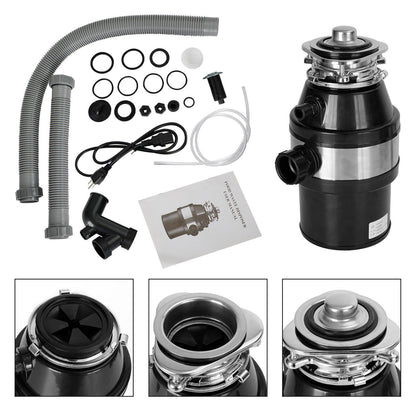 Garbage Disposal 3/4 HP 2800 RPM Under Sink Kitchen Food Waste w/ Plug