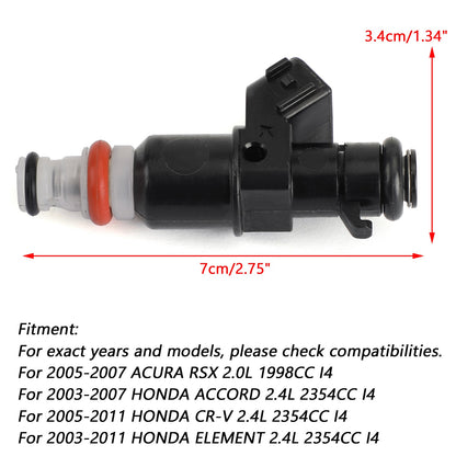 ??4PCS Fuel Injectors For 2003-2007 Honda Accord 2.4L 16450RAAA01 16450-RAA-A01