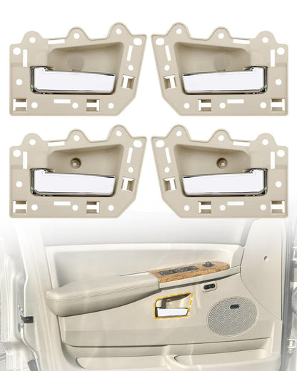 4Pcs Inside Interior Door Handle Front & Rear Side For 05-10 Jeep Grand Cherokee