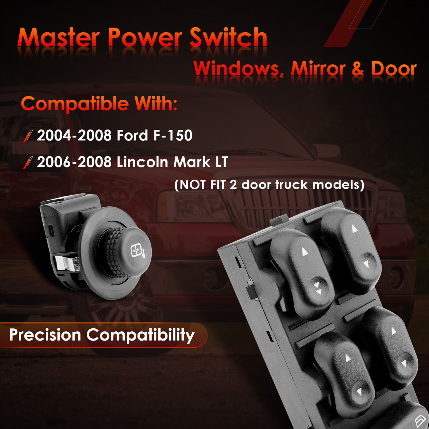 Driver Side Master Power Window Mirror Door lock Switch For 2004-2008 Ford F-150
