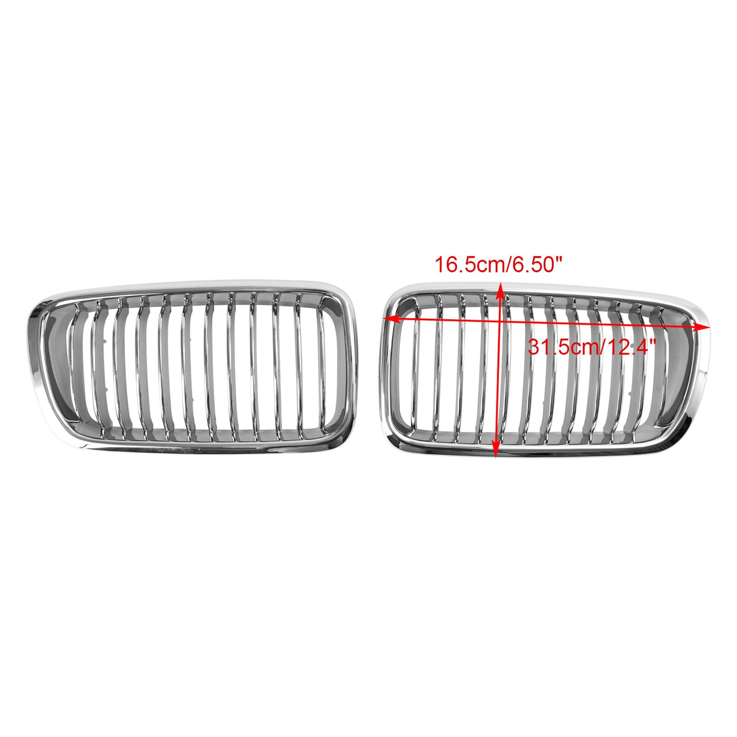 2PCS Chrome Front Kidney Grill Grille Fit BMW 7 Series E38 1994-2001