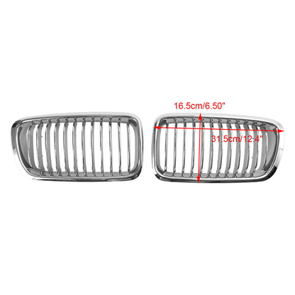 2PCS Chrome Front Kidney Grill Grille Fit BMW 7 Series E38 1994-2001