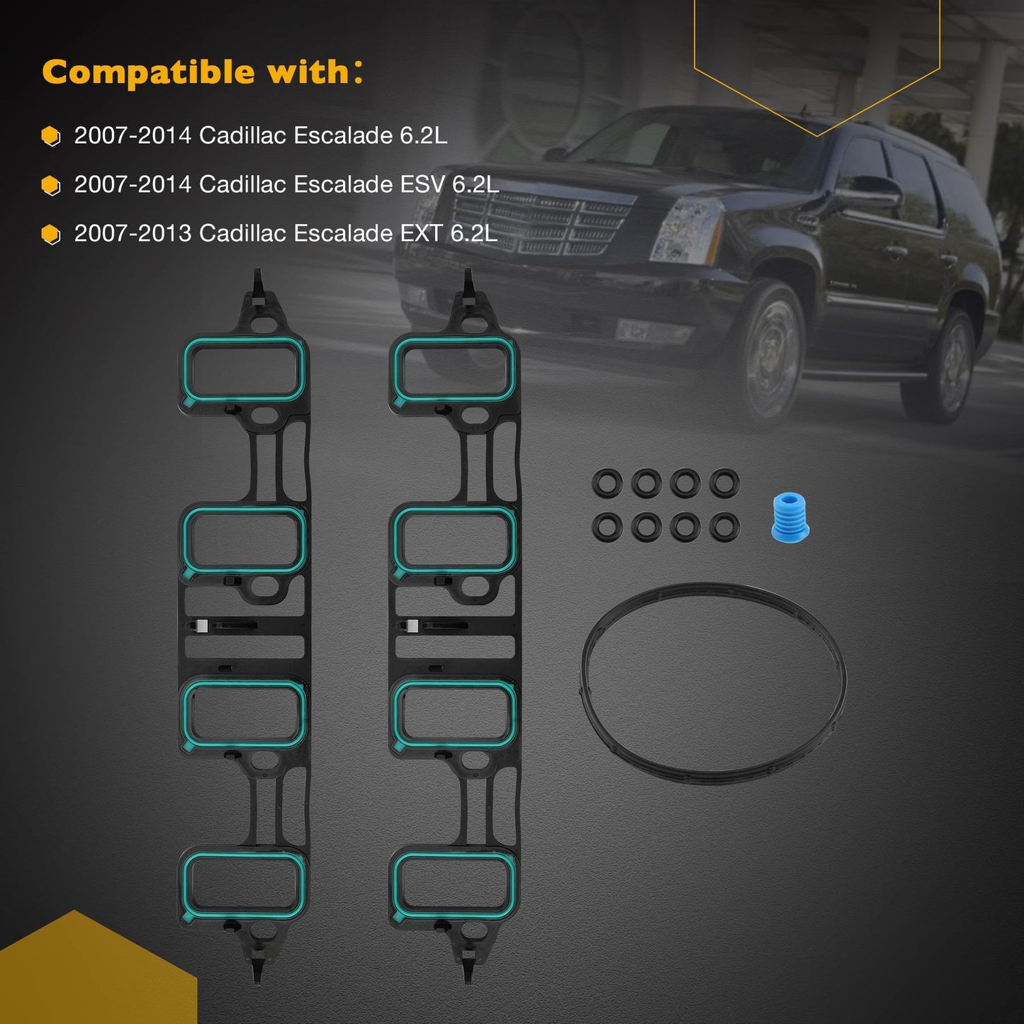 Intake Manifold Gasket Set For 07-16 GMC Savana Chevy Silverado Cadillac Hummer