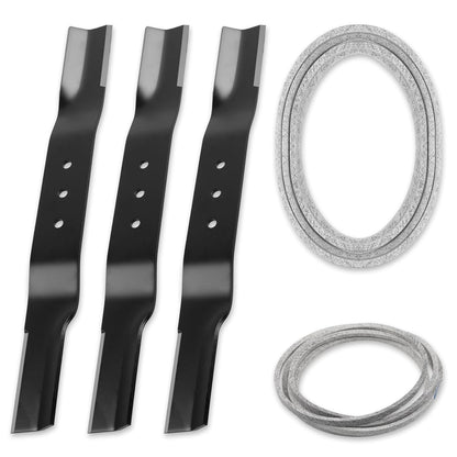 20.5" X 2.25" Lawn Mower Blade & 122" 47" Belt Set For Swisher Finish Cut Mowers