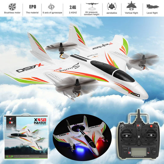 Solid Spare WLtoys XK X450 RC Airplane Brushless 2.4G 6CH 3D/6G LED Fixed Wing RTF