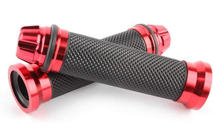 Red 7/8" & 1" Handlebar Hand Grips Rubber Gel For Honda Suzuki Kawasaki Yamaha