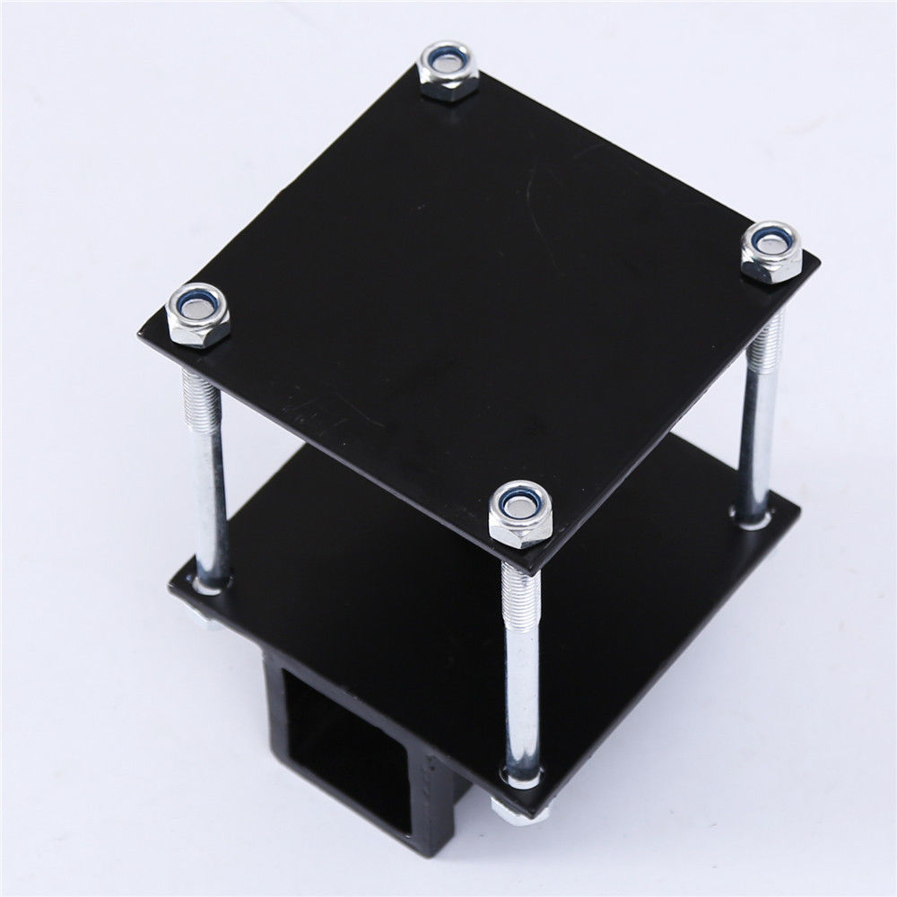 Solid Spare 4'' Square RV Bumper Receiver Adapter 2'' Hitch Mount Rack 2 Cargo Carrier tube