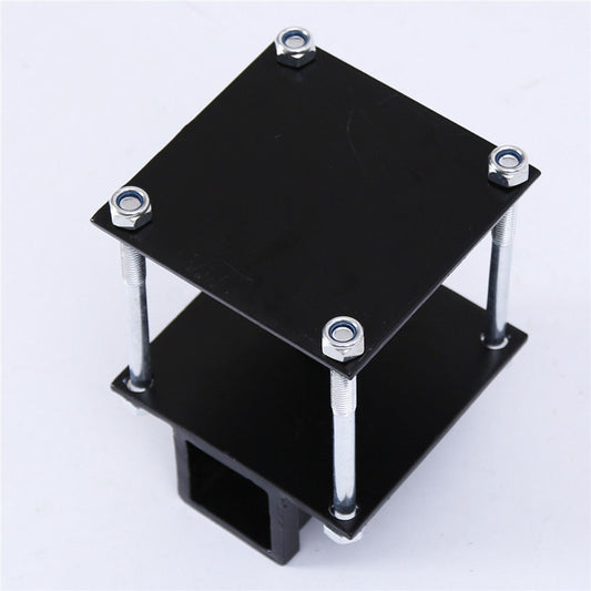 Solid Spare 4'' Square RV Bumper Receiver Adapter 2'' Hitch Mount Rack 2 Cargo Carrier tube