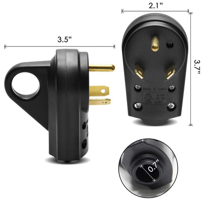 30 Amp RV Plug Replacement Male Plug End Camper Power Adapter 30A