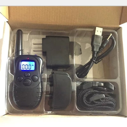 Dog Shock Training Collar Rechargeable LCD Electric Remote Control For 330 Yards