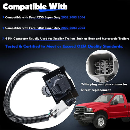 4 & 7 Pin Trailer Tow Wiring Harness For Ford F250 F350 Super Duty 2C3Z13A576DA