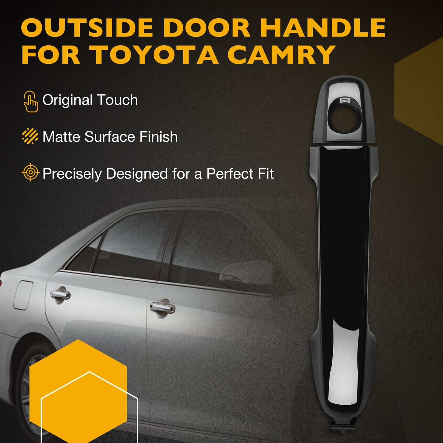4X Exterior Door Handle Front /Rear Driver Passenger Side Fit 12-17 Toyota Camry