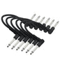 6 Pack Guitar Patch Cables, Premium 6 Inch Right-Angle 1/4" TS Pedal Board Cable