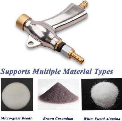 Sandblast Gun Air Sand Blasting Gun + 5x Ceramic Nozzles For Sandblaster Cabinet