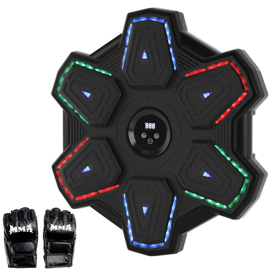 Solid Spare Colorful LED Music Punching Machine with Gloves – Bluetooth Boxing Trainer