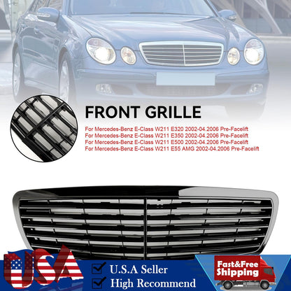 Front Grill Grille Fit Mercedes-Benz E-Class W211 E320 E350 E55  2002-2006