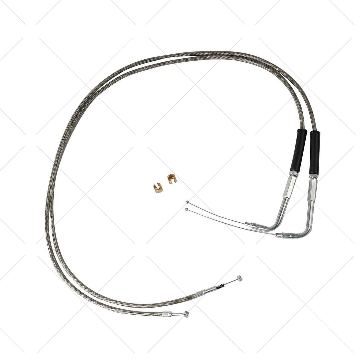 Stainless Steel Throttle and Idle Cable Set fits Harley Davidson 42" 56579-02A
