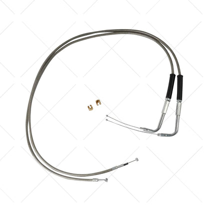 Stainless Steel Throttle and Idle Cable Set fits Harley Davidson 42" 56579-02A