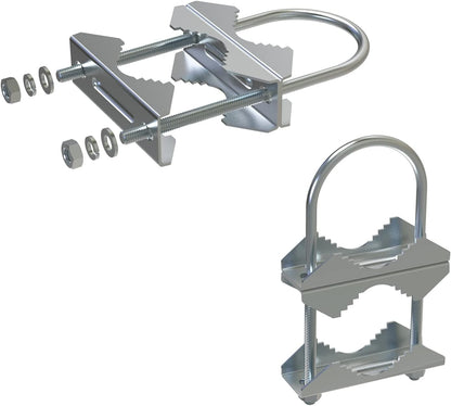 Double Antenna Mast Clamp, Antenna Mount Bracket Kit V Jaw Block with U Bolts