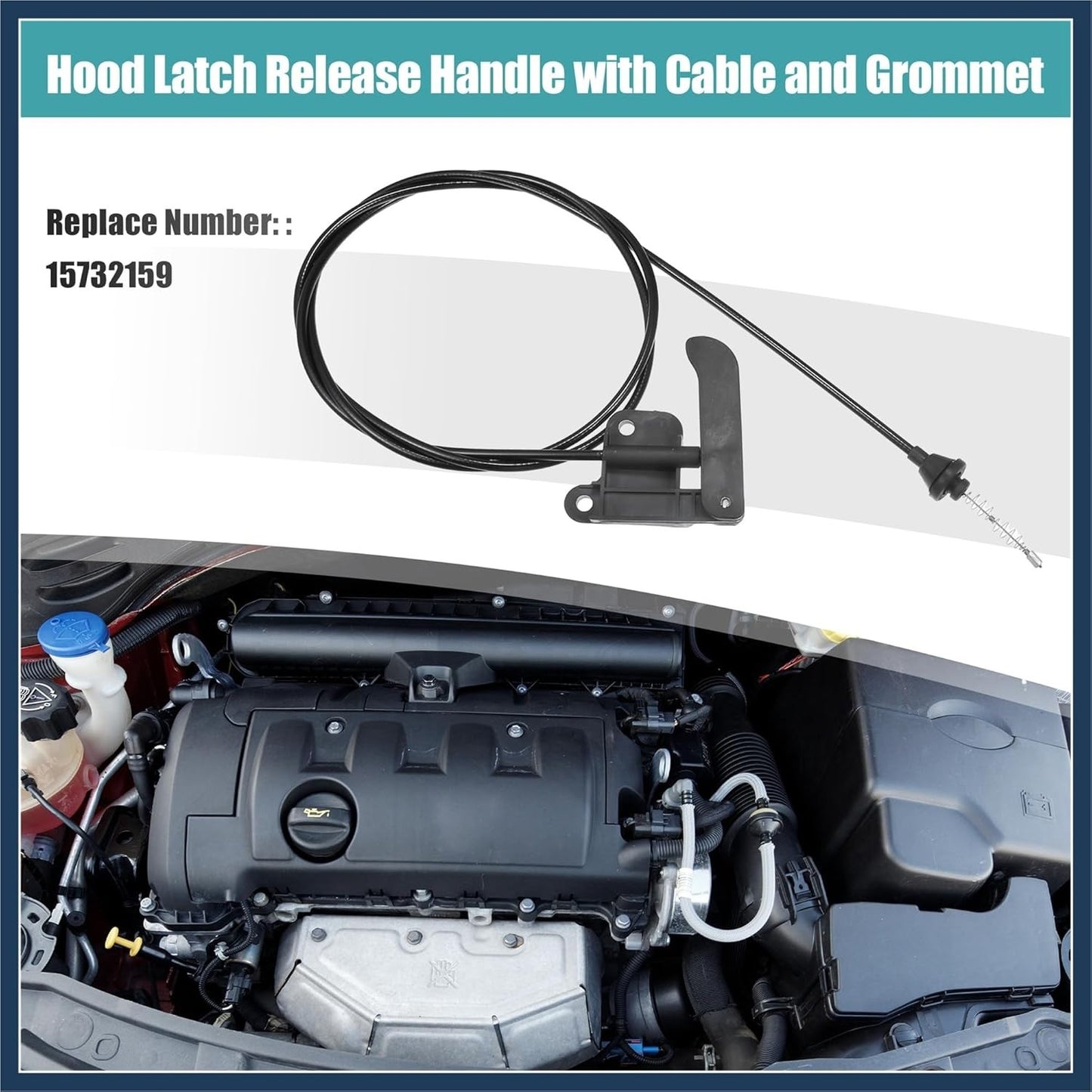 Hood Latch Release Pull Handle Cable Lever For 1995-2001 Chevy Blazer S10 Truck