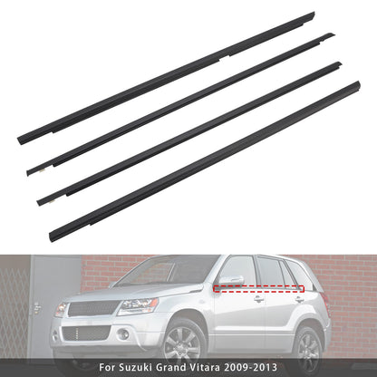 4PCS Door Glass Belt Outer Molding Weatherstrip For Suzuki Grand Vitara 09-13