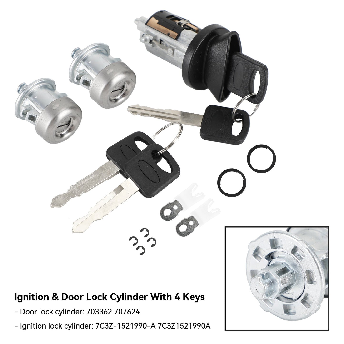 Ignition & Door Lock Cylinder With 4 Keys 703362 For Ford F150 F250 F350 F450 US