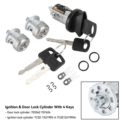 Ignition & Door Lock Cylinder With 4 Keys 703362 For Ford F150 F250 F350 F450 US