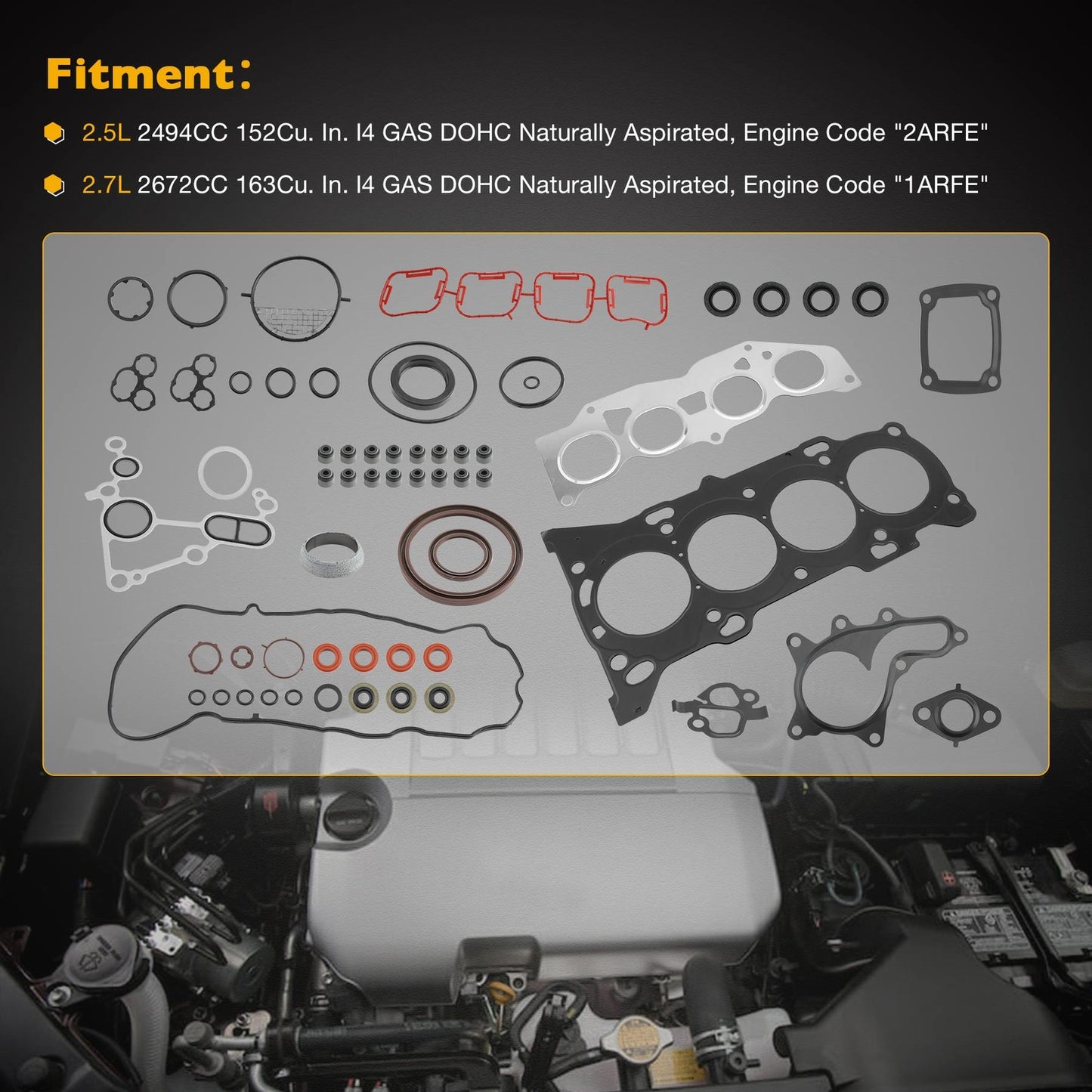 HS26562PT Head Gasket Set Fit 09-19 Toyota Camry Highlander Scion RAV4 2.5L 2.7L