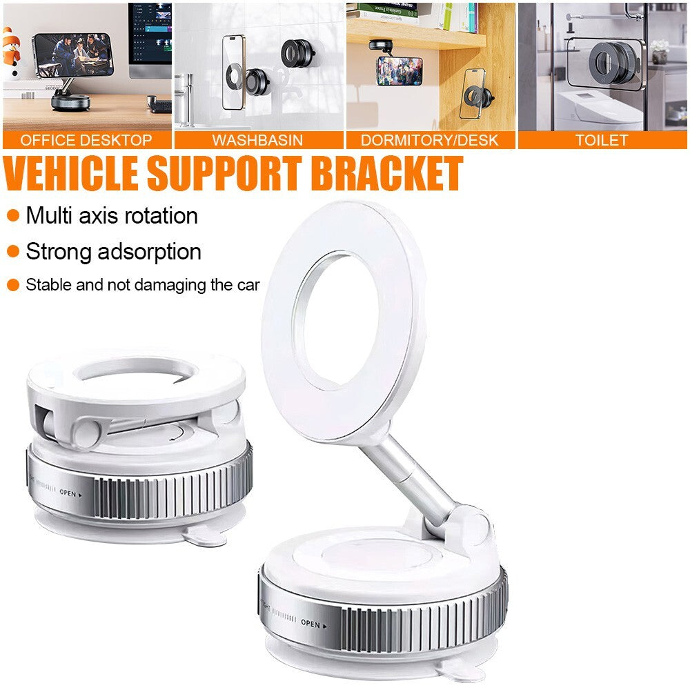 360?? Adjustable Magnetic Vacuum Suction Cup Car Phone Holder Mount for MagSafe