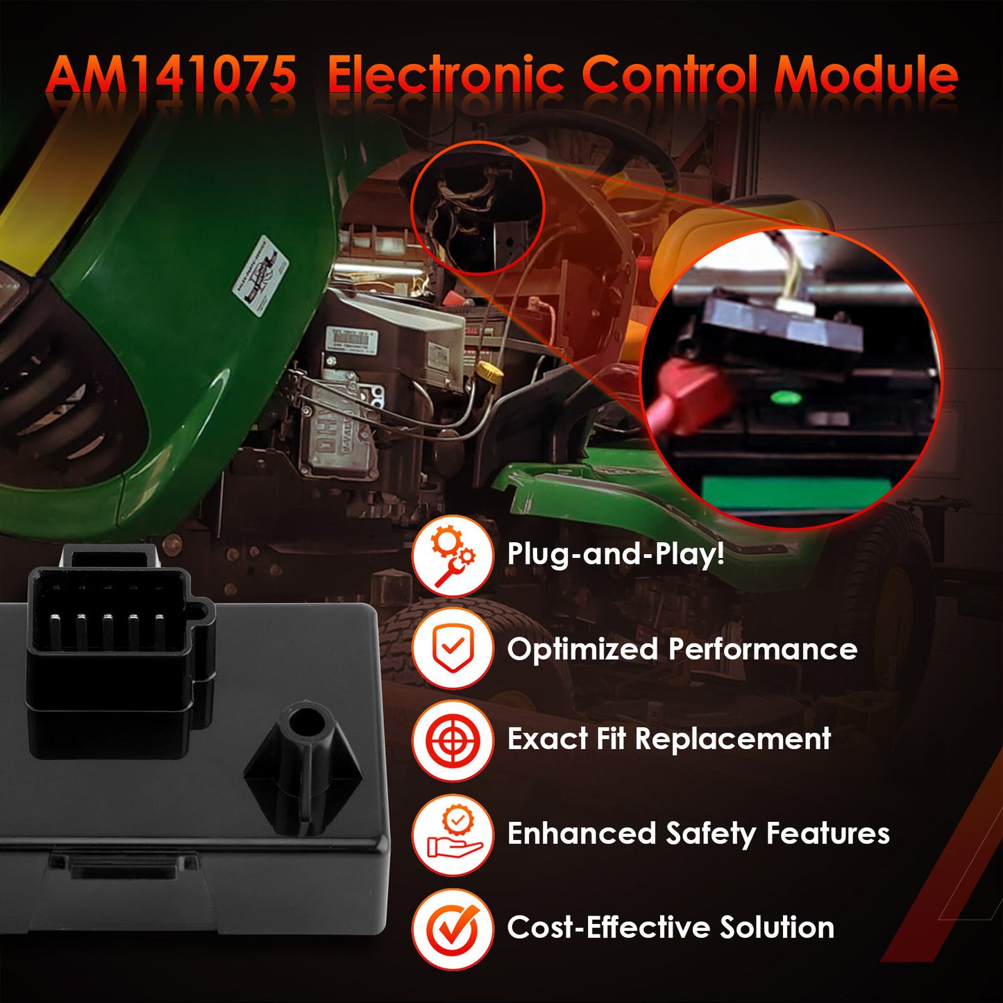 AM141075 ECU Electronic Control Unit Module For John Deere X300 X304 X500 X520