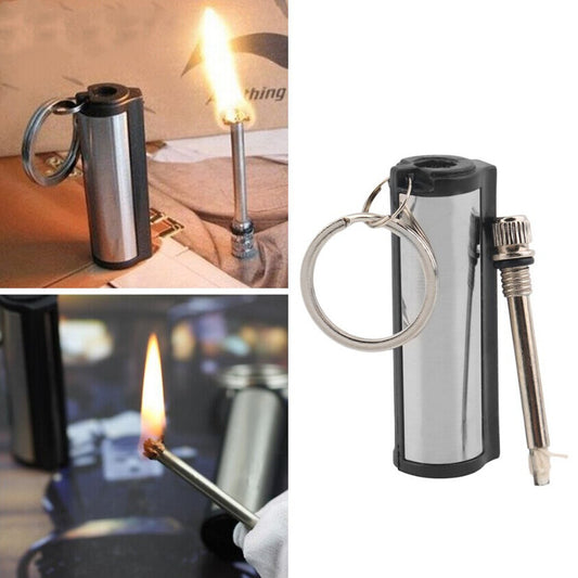 2 PCs Permanent Match Keychain Emergency Lighter Waterproof Survival Gear Tool