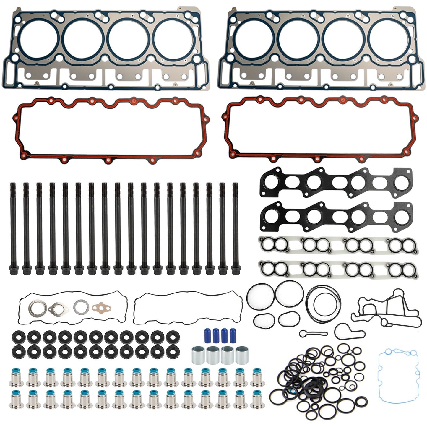 18mm Cylinder Head Stud Kit&Head Gasket For Ford 6.0L V8 Diesel 2003-07 2006