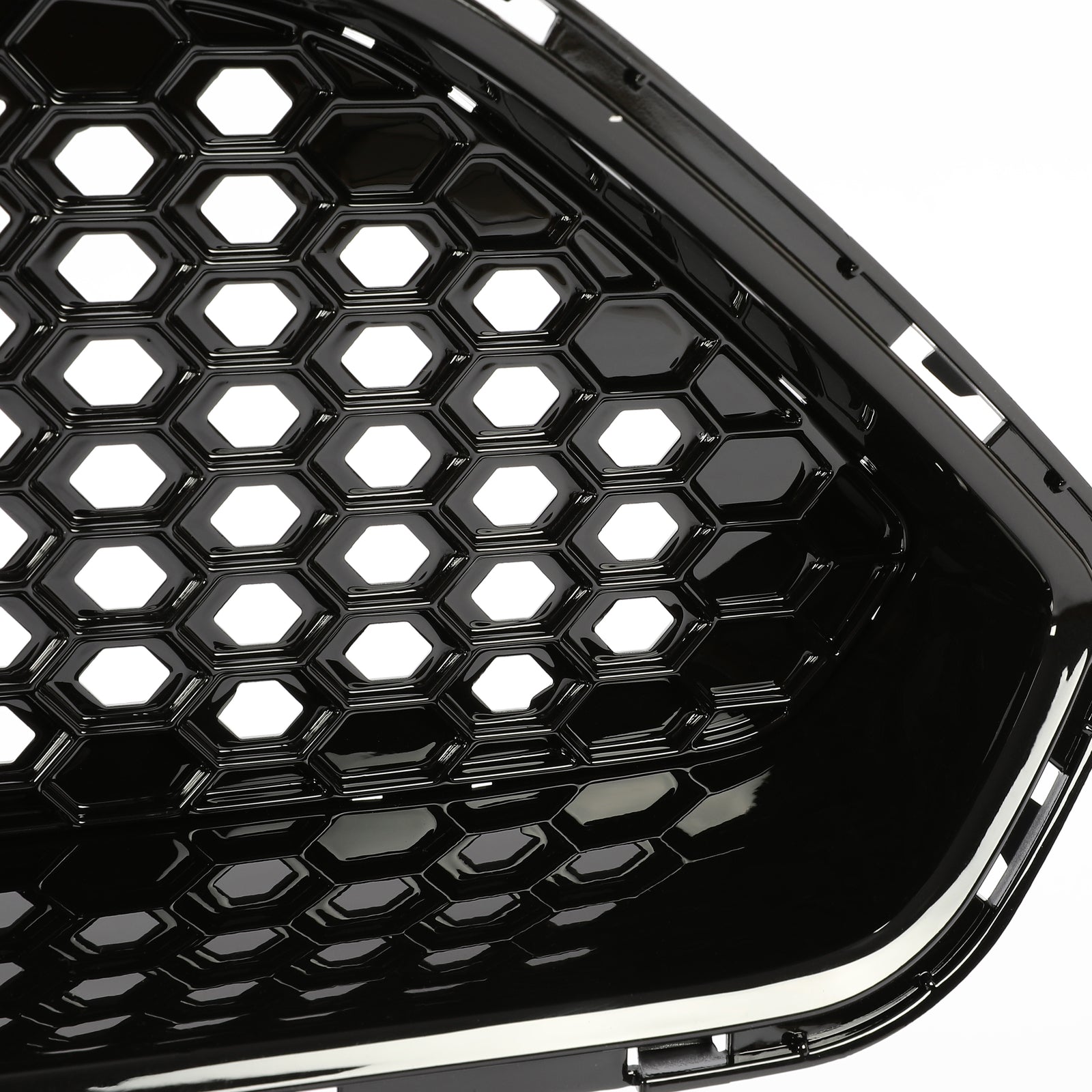 Solid Spare For 2018-2022 Ford Mustang Front Upper Grille + Lower Mesh Grill Honeycomb Black